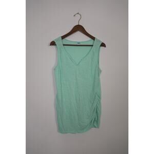 Old Navy Tank Top‎ Women Large Mint Green Maternity Ruched V-Neck Sleeveless